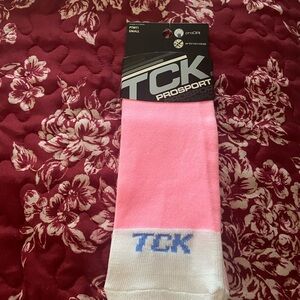 TCK Pink and White pro sport socks